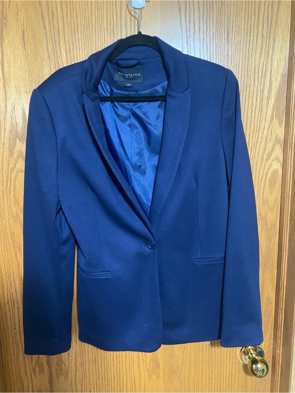 Kenneth Cole Dark Navy Single-Button Blazer